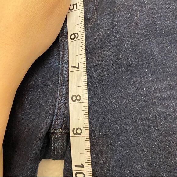 Banana Republic Dark Wash mid hi rise Bell Bottom flair leg denim jeans 25 LONG - Picture 9 of 12